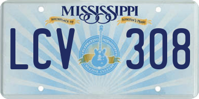 MS license plate LCV308