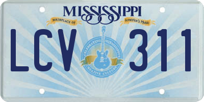 MS license plate LCV311