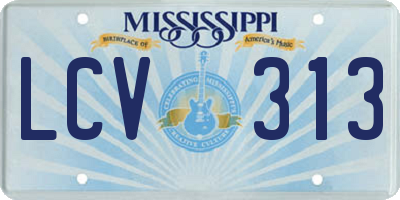 MS license plate LCV313
