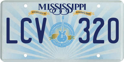 MS license plate LCV320