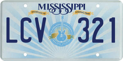 MS license plate LCV321