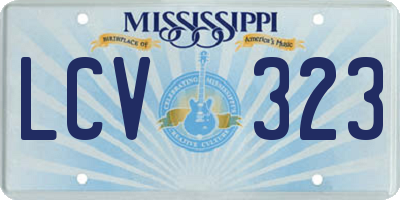 MS license plate LCV323
