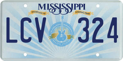 MS license plate LCV324