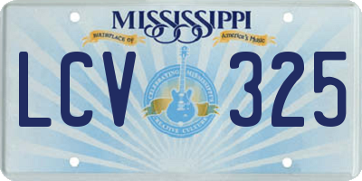 MS license plate LCV325