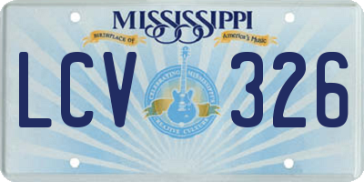 MS license plate LCV326