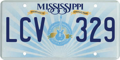 MS license plate LCV329