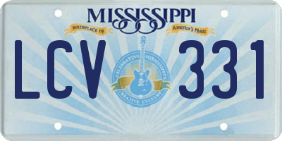 MS license plate LCV331
