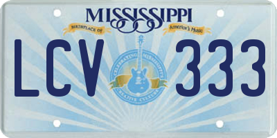 MS license plate LCV333
