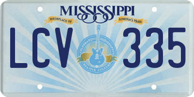 MS license plate LCV335