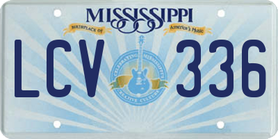MS license plate LCV336