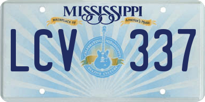 MS license plate LCV337