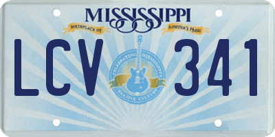 MS license plate LCV341