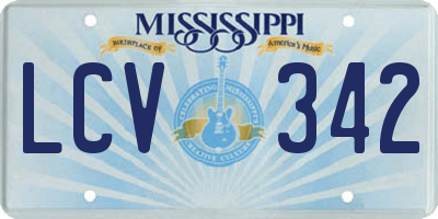 MS license plate LCV342