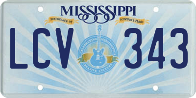 MS license plate LCV343