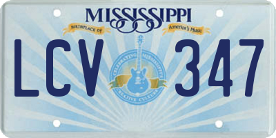 MS license plate LCV347