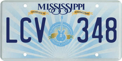 MS license plate LCV348