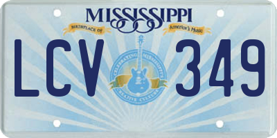 MS license plate LCV349