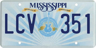 MS license plate LCV351
