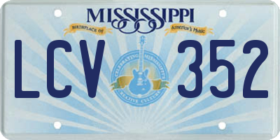 MS license plate LCV352