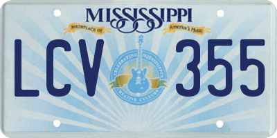 MS license plate LCV355