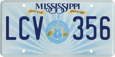 MS license plate LCV356