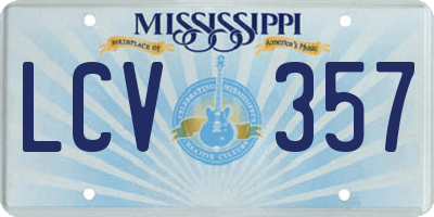 MS license plate LCV357
