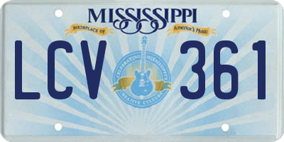 MS license plate LCV361