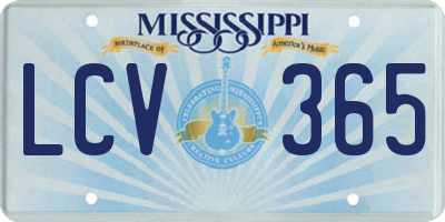 MS license plate LCV365