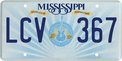 MS license plate LCV367