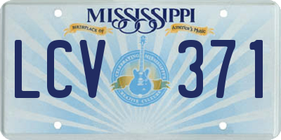 MS license plate LCV371