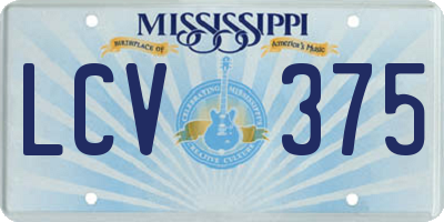 MS license plate LCV375