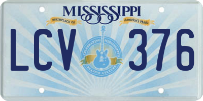 MS license plate LCV376