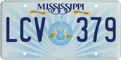 MS license plate LCV379