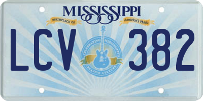 MS license plate LCV382