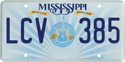 MS license plate LCV385