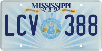 MS license plate LCV388