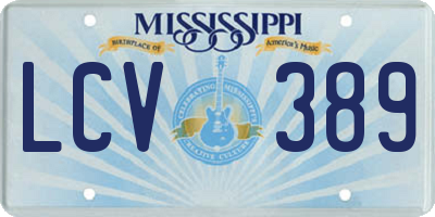 MS license plate LCV389