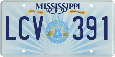 MS license plate LCV391