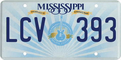 MS license plate LCV393