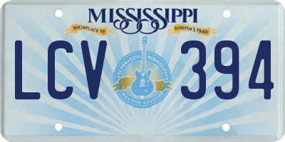 MS license plate LCV394