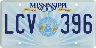 MS license plate LCV396