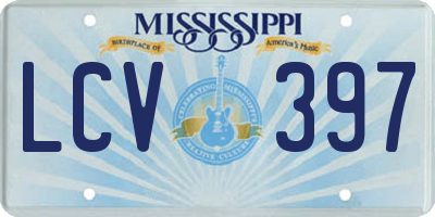 MS license plate LCV397