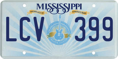 MS license plate LCV399