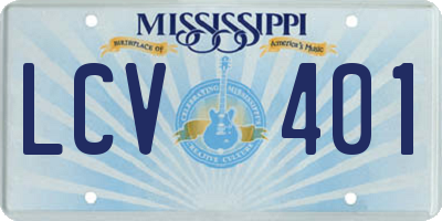 MS license plate LCV401