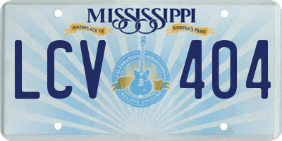 MS license plate LCV404