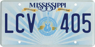 MS license plate LCV405