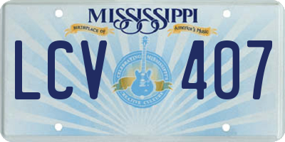 MS license plate LCV407