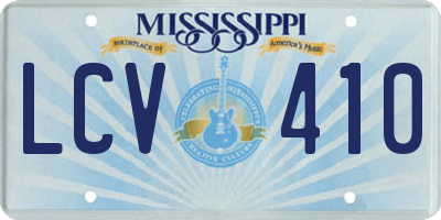 MS license plate LCV410
