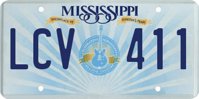 MS license plate LCV411