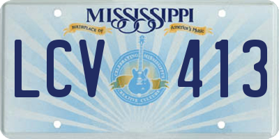 MS license plate LCV413